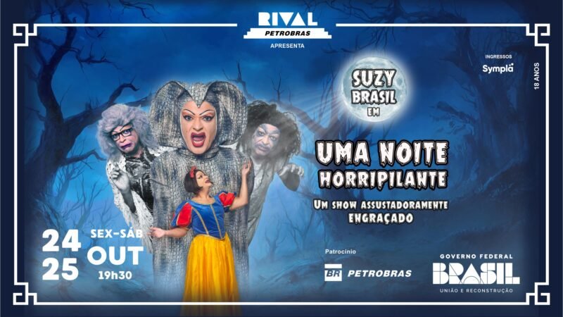 Suzy Brasil na estreia de “Uma noite horripilante”