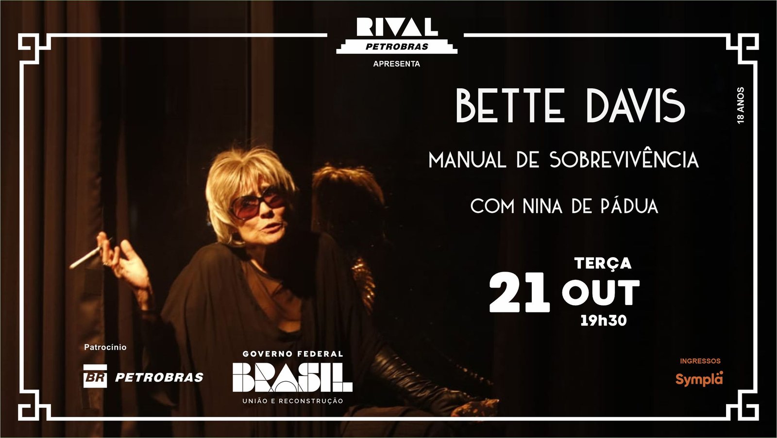 Nina de Pádua no monólogo “Bette Davis  – Manul de Sobrevivência”